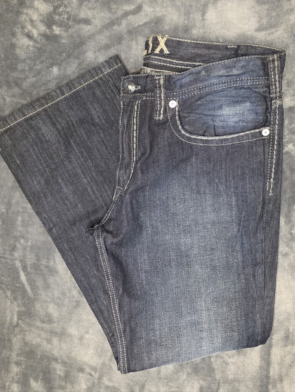 Helix Slim Boot Mens Bootcut Jeans Size 38x32 Blue Dark Wash Denim